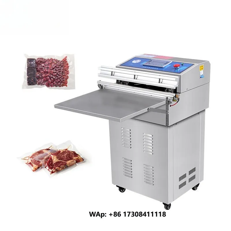 800W Automatic Floor Sausage Sandwich Heating Packer External Pumping Sealer Fresh Vacuum Packaging Machine