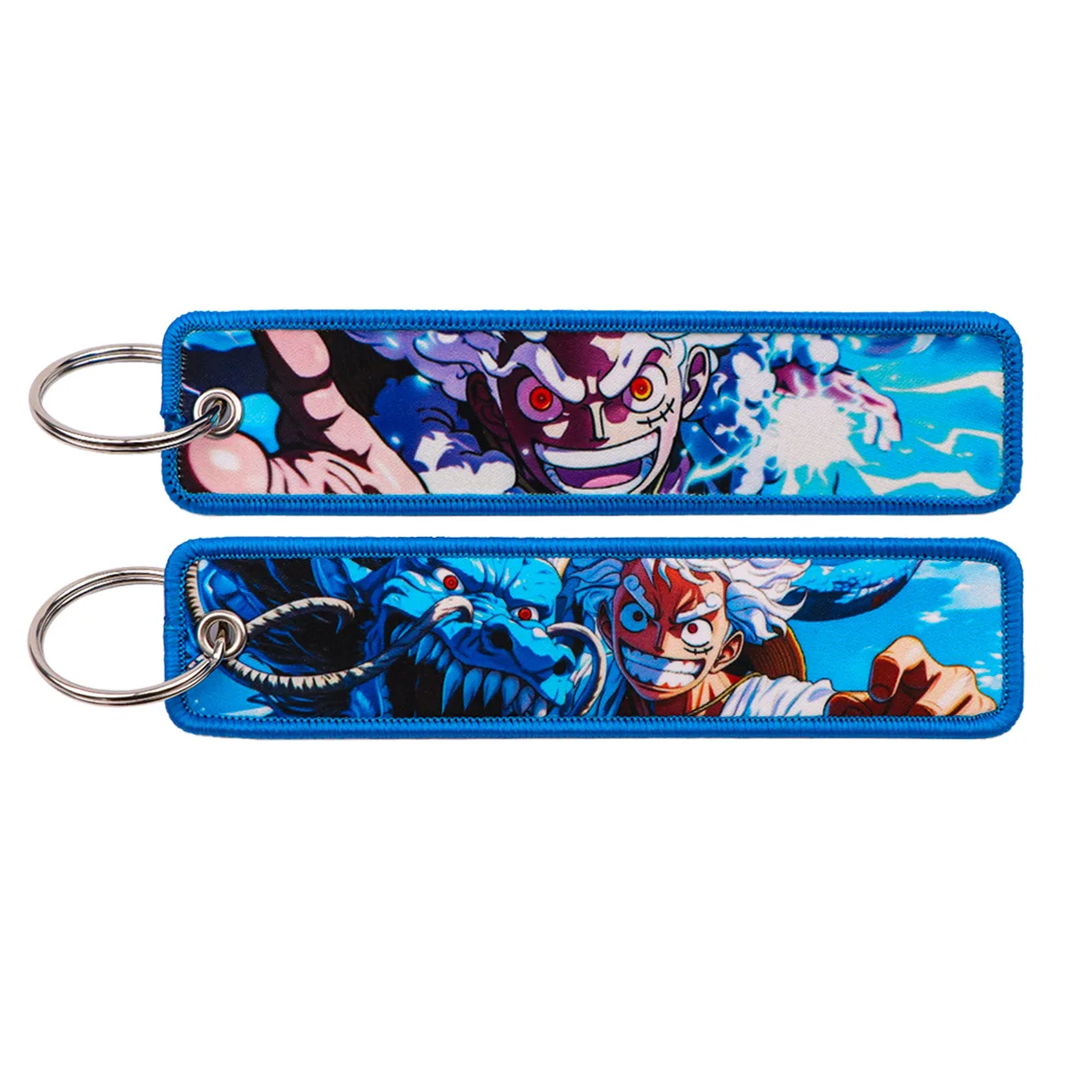 Anime One Piece Embroidery Key Fobs Manga Key Tags Keychains for Women Men Car Keyring Cosplay Accessories Chaveiro Fans Gift - view 3
