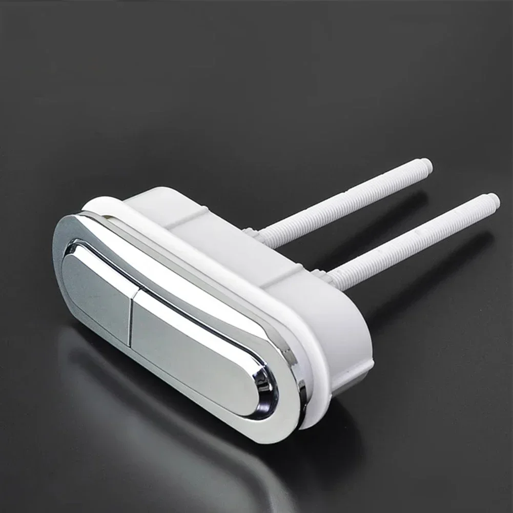 Discharge Switch Buttons 110X40mm Chrome Plated Oval Toilet Push Button Bathroom Rectangular Flush Aid Water Tank Button