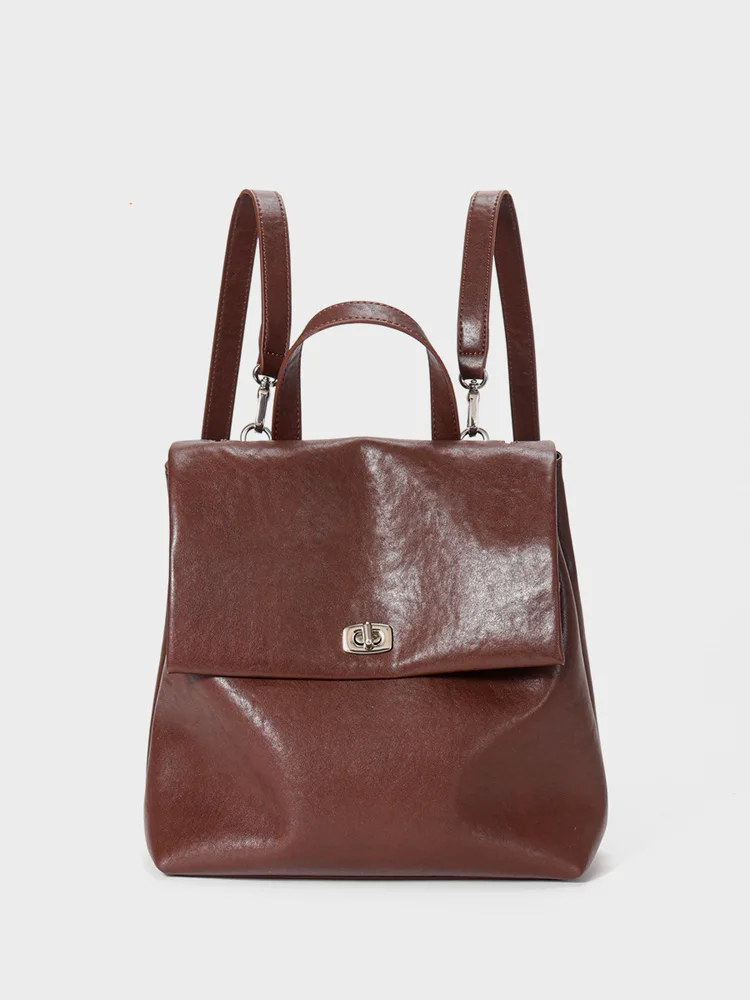 

Новый женский кожаный рюкзак 2026 года: вместительный, модный, для путешествий, в университетском стиле, универсальная сумка через плечо, мягкий, в британском стиле