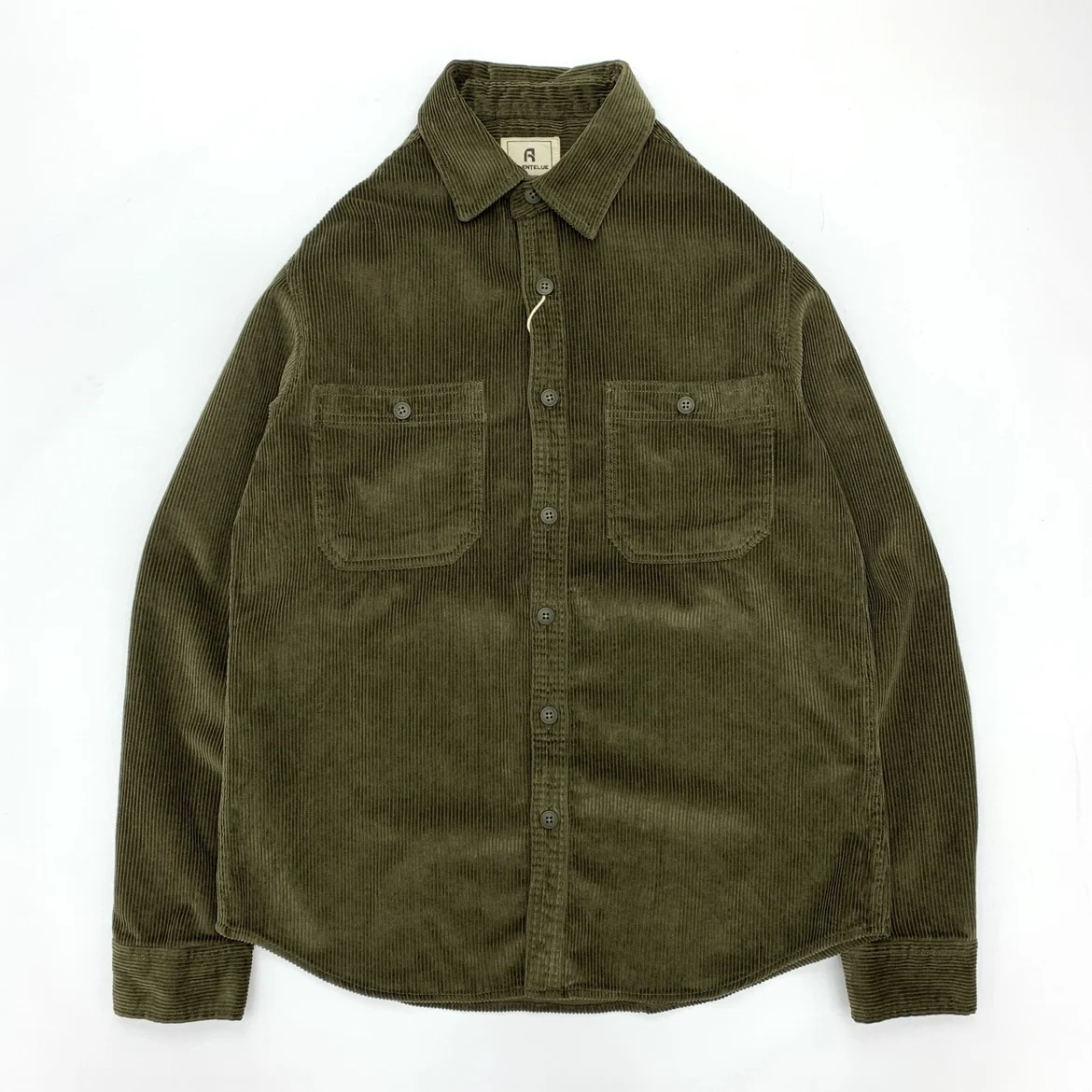 Heavy corduroy shirt men's May Khaki vintage loose plus-size casual long sleeve cotton striped shirt