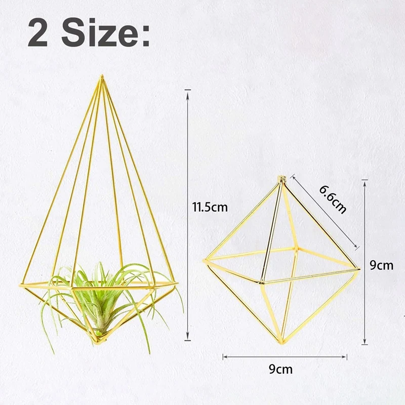 15 Packs Air Plant Holder Mini Metal Tabletop Himmeli Decor Modern Geometric Planter Tillandsia Air Fern Display Stand