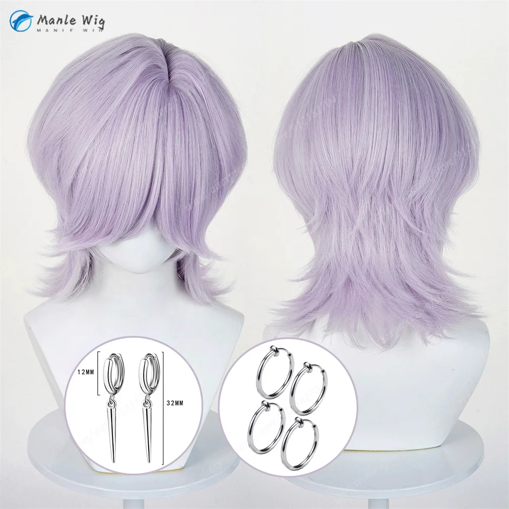 

Kpop Mystery Cosplay Wig 38cm Purple Wig Heat Resistant Synthetic Hair For Jinu Baby Abby Romance Halloween Cosplay Anime Wigs