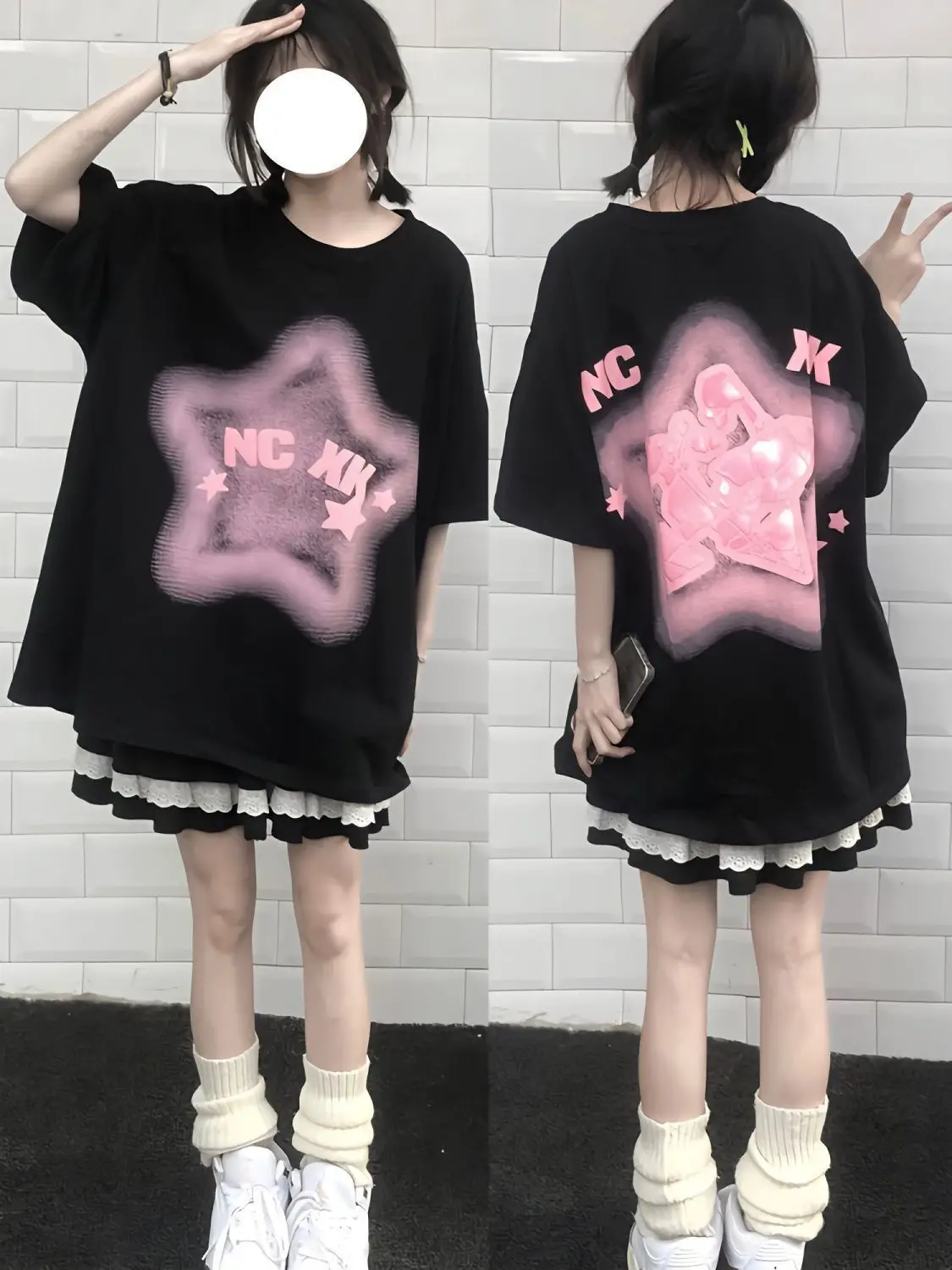 Camisetas de manga corta para mujer, dulce encaje de algodón, corte holgado, cómodo, de verano, juvenil, diario, bonito estético