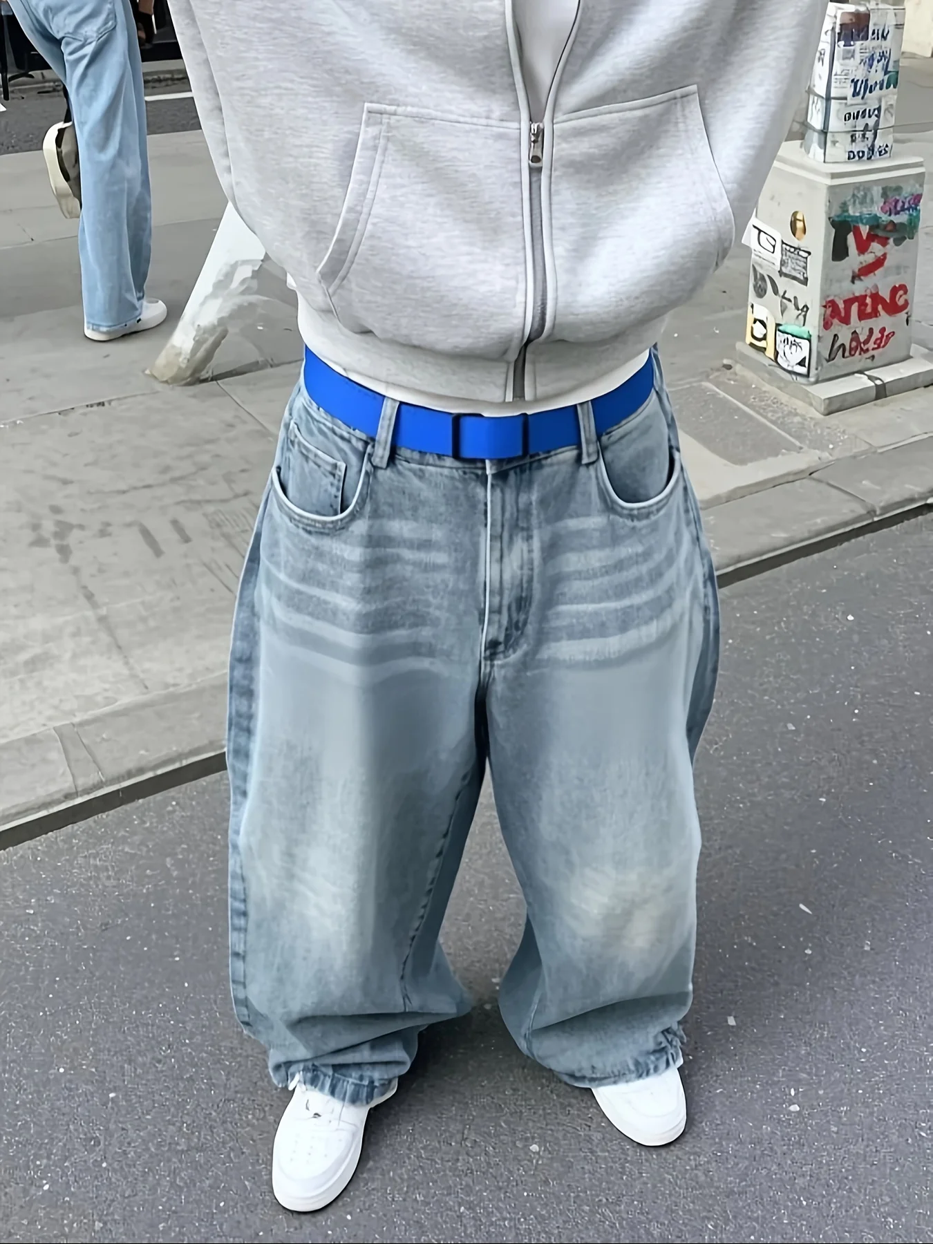 

Men's Baggy Jeans Hip Hop Skater Jeans Vintage Dance Skateboard Pants Loose Fit Denim Jeans
