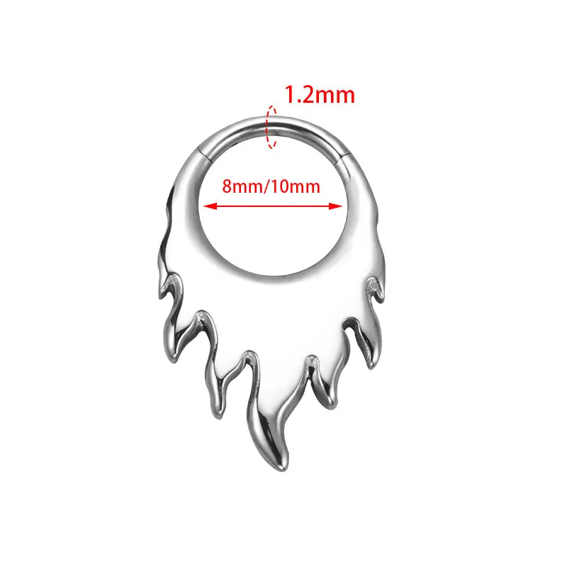 ASTM F136 Titanium Heart Clicker Septum Piercing 16G Hinge Daith Helix Flame Spider Web Earring 2024 New Anodized Wholesale