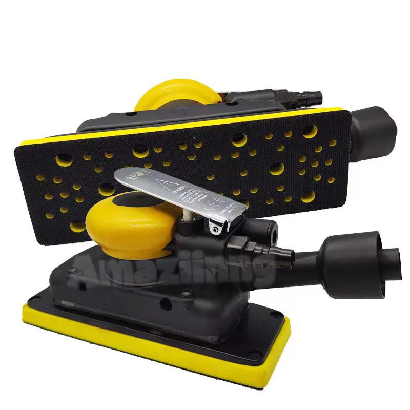 Imagem -03 - Lixadeira Pneumática para Pintura Automotiva Máquina de Polimento Retangular Ferramentas de Polimento Lixamento Moagem Remoção de Ferrugem Vacuum