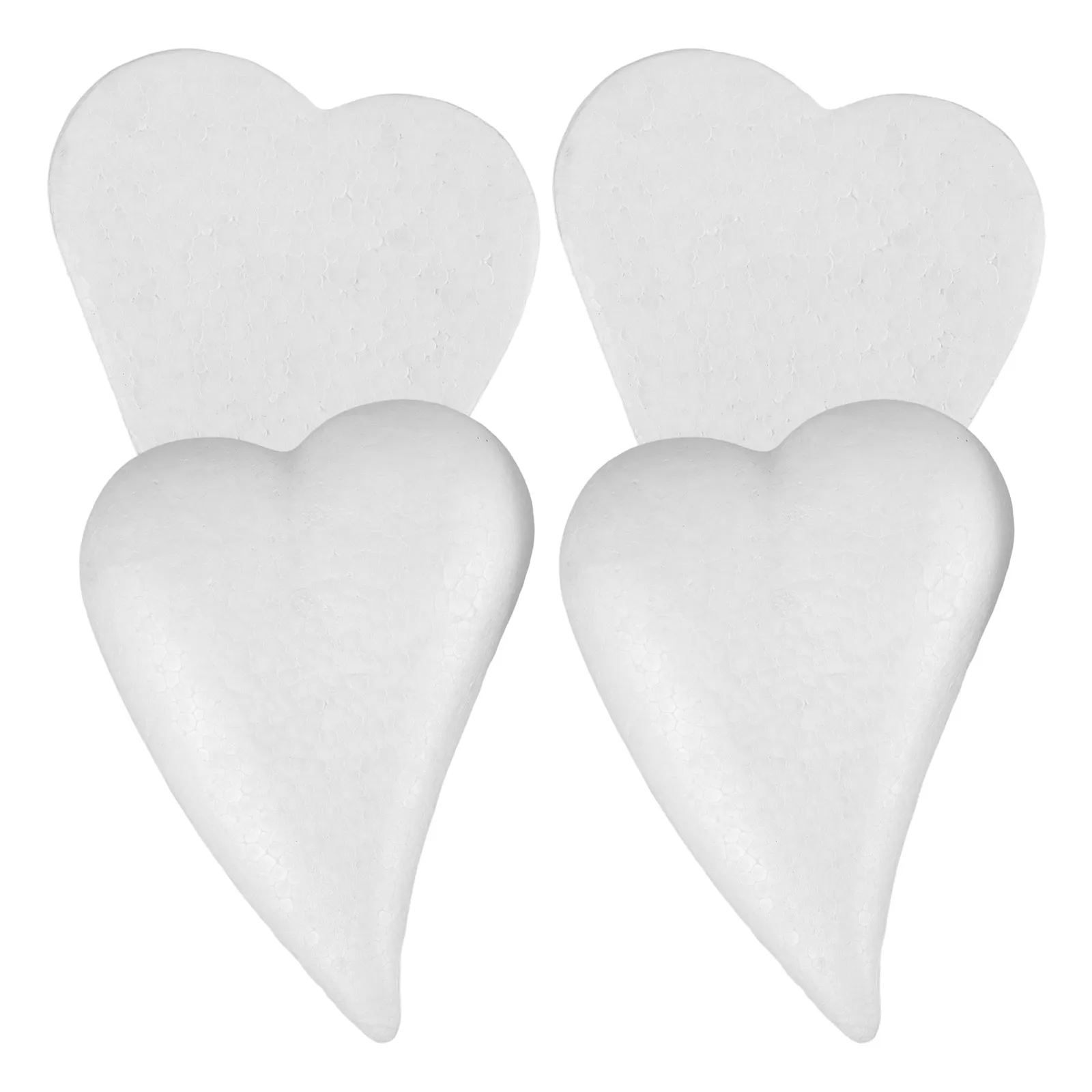

4 Pcs Foam Heart Shaped Blank Balls for DIY Crafts Wedding Decoration Lightweight Safe Storage Uncolored Easy Operation