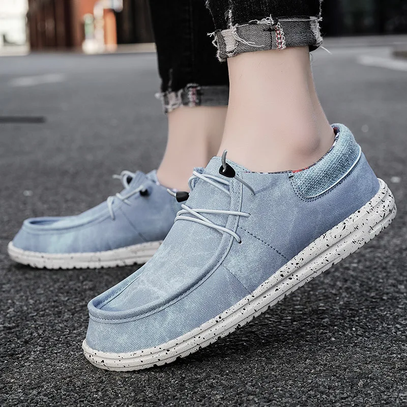 New Men Sneakers Loafers Casual Canvas Espadrilles Shoes Big Size 50 Fashion Leather Footwear Soft Flats Breathable Lightweight