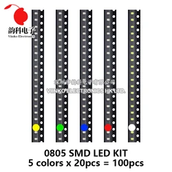 100pcs 5colors Each 20pcs 5730 5050 3528 1210 1206 0805 0603 0402 SMD LED Diode Kit Red Green Blue White Yellow