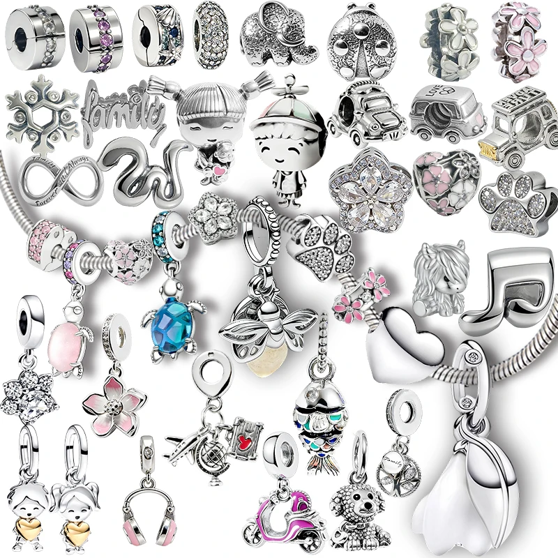 

New Original Charm Beads Sparkling North Star Dangle&Family Tree Dangle&Shell Dangle Bead Fit Pendant Bracelet Women Jewelry Gif