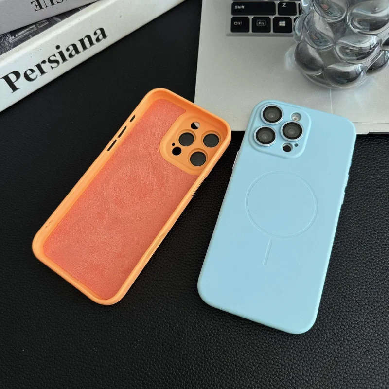 Suitable for high-end Apple 16promax phone case 15pro magnetic suction 14/13 soft rubber case with all inclusive buttons