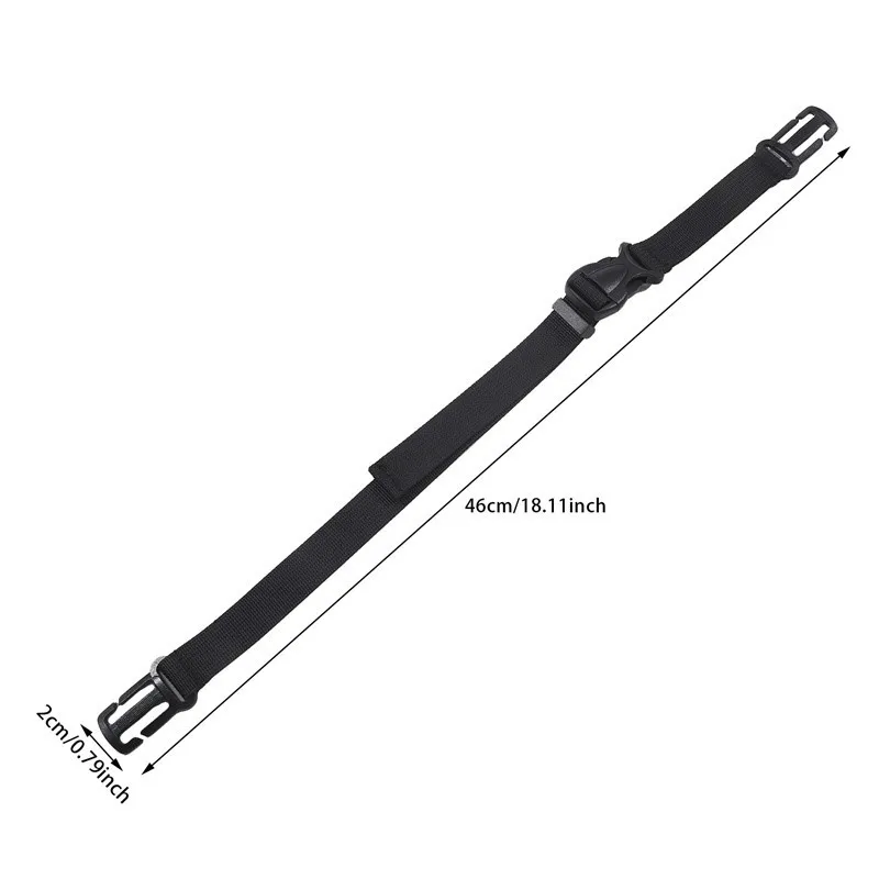 Zwarte Verstelbare Borstband Rugzak Schouderband Non Slip Gesp Clip Strap Bagage Riem Taille Riem