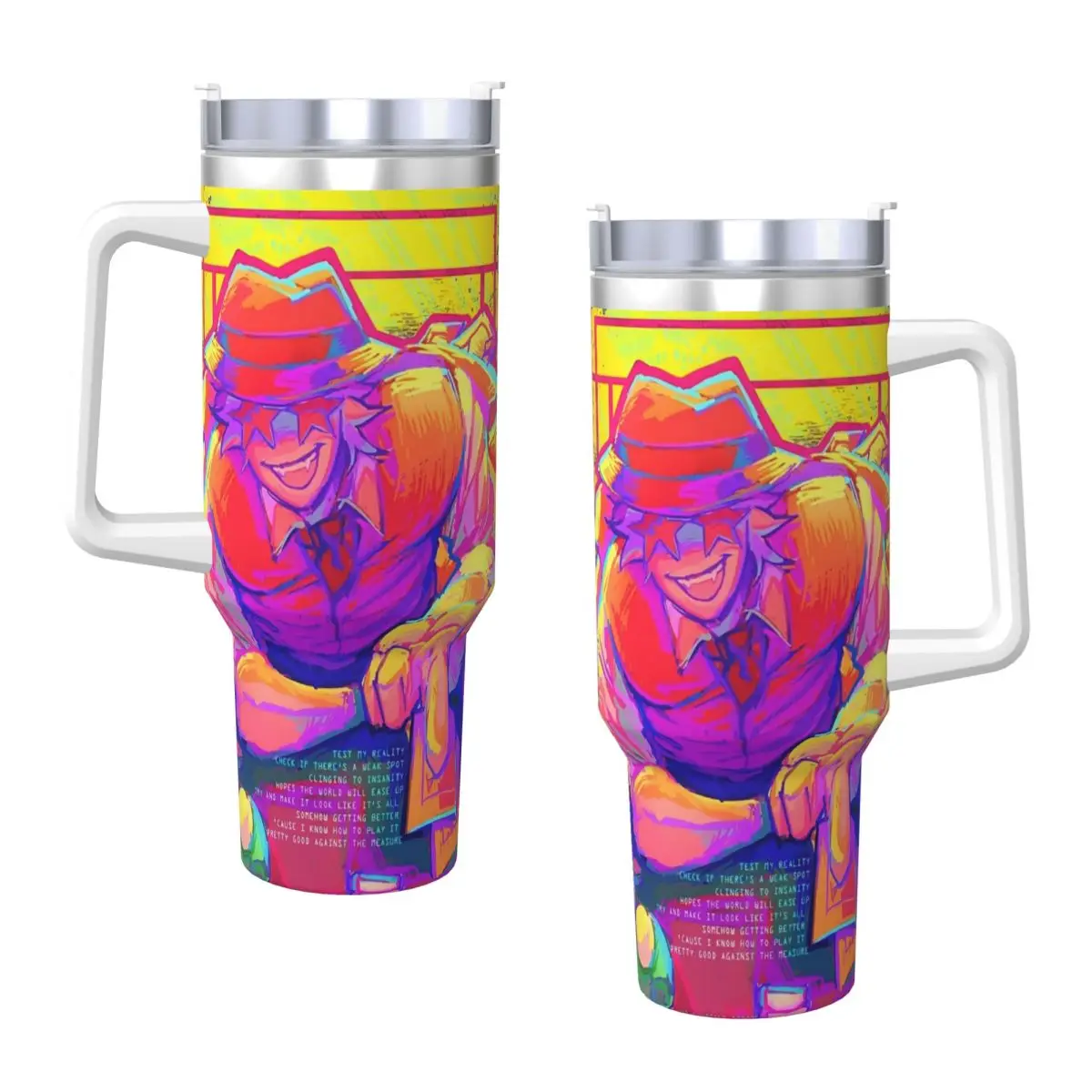

Pizza Elliot And Chance Forsaken Stainless Steel Tumbler Driving Car Mugs 40oz Thermal Cups Keep Heat Hot Drinks Water Bottle