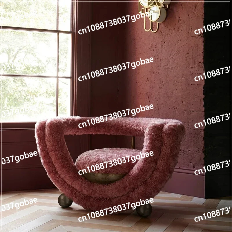 Nordic Entry Lux Style Living Room Bedroom Lambswool Couch Mid-Ancient Leisure Chair