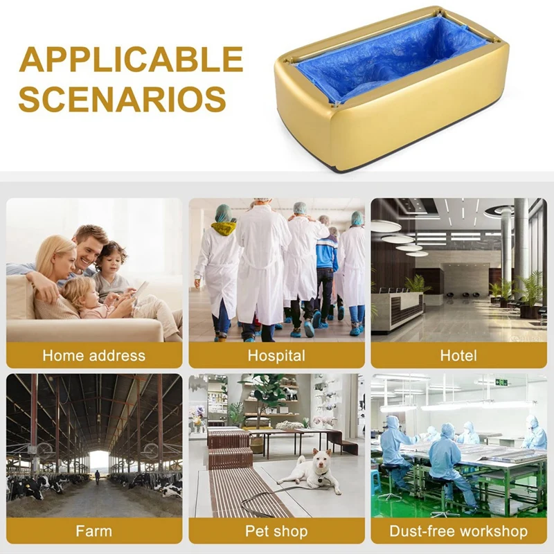 Chuva-dispensador tampa automática sapato, tampa da sapata plástico descartável, para casa e escritório, 200 peças