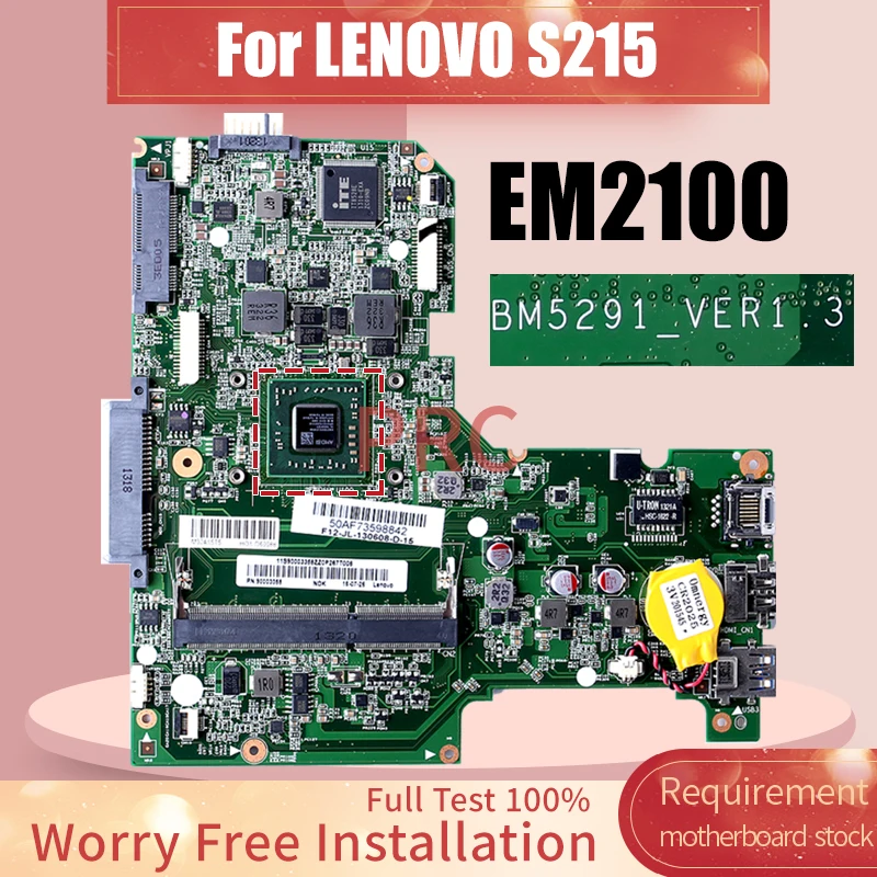 For LENOVO S215 Laptop Motherboard BM5291 EM2100 CPU 11S90003358ZZ Notebook Mainboard