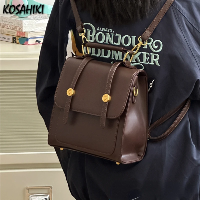 

Casual All Match Vintage Handbags Women Y2k Aesthetic Preppy Simple Jk Backpacks Japanese Fashion Chic Shoulder Crossbody Bags