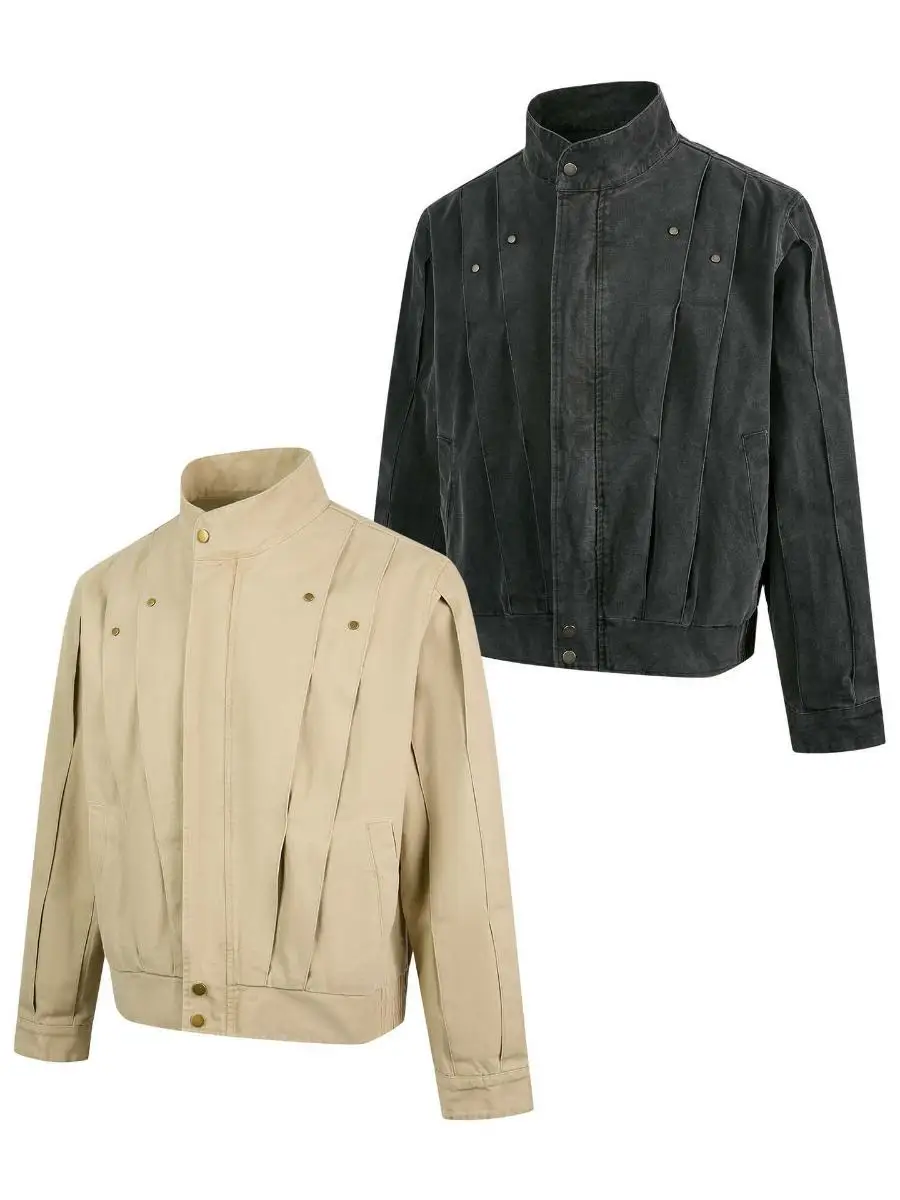 

Waed Vintage American Sle Jaet Loose Fit Design Sensation Pleated Detailing Workwear Outerwear for Teen Boys