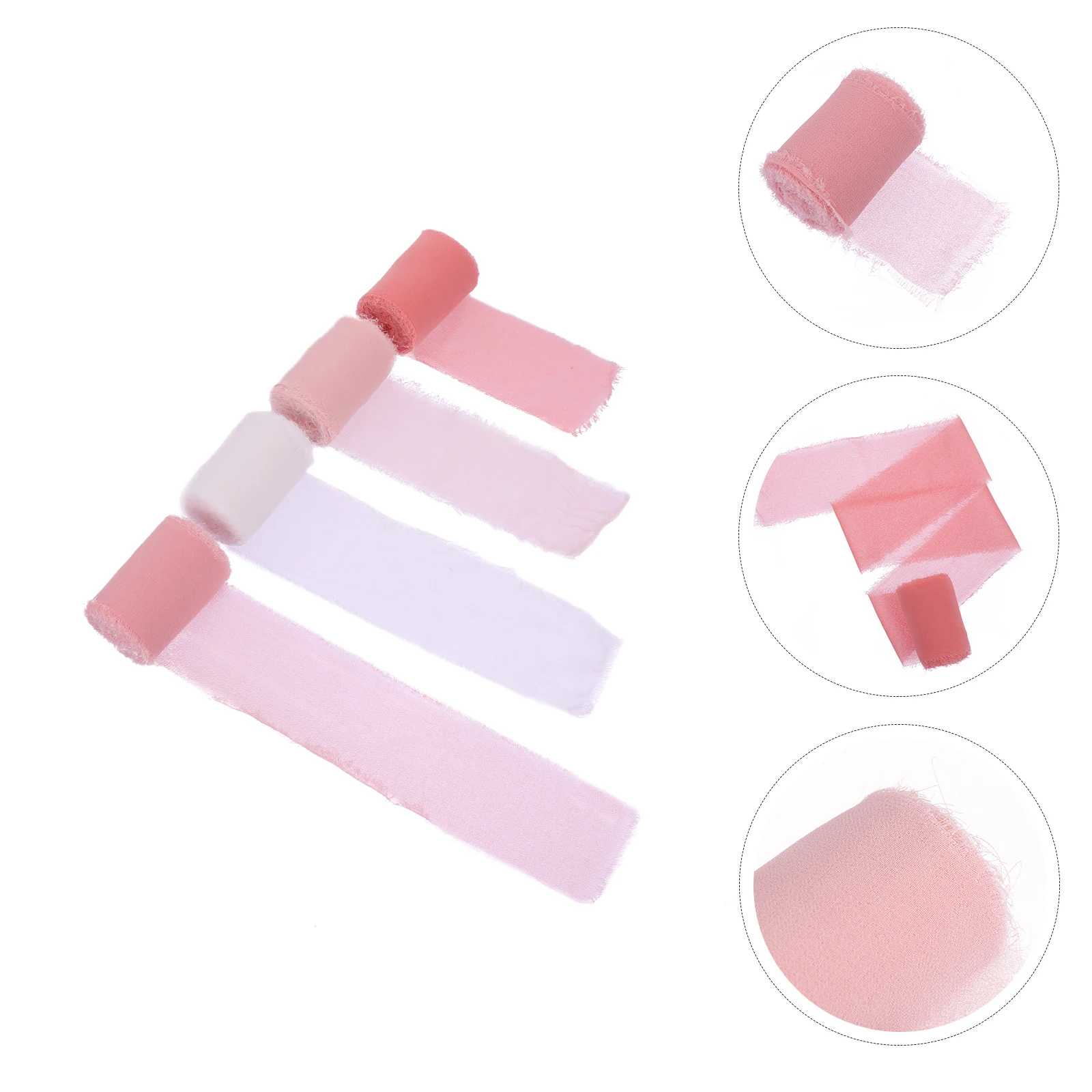 

4 Rolls Silk Like Frayed Edge For Wedding Bouquet Wrapping Invitations Decorations Gift Centerpieces Party Supplies Handicraft