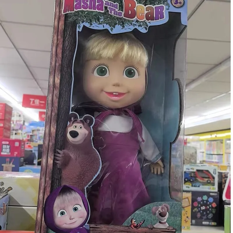 新しいマーシャとクマのアクションフィギュアかわいいかわいい女の子マーシャのクマモデルのおもちゃは話すことができますグッズおもちゃ子供のギフトクリスマス