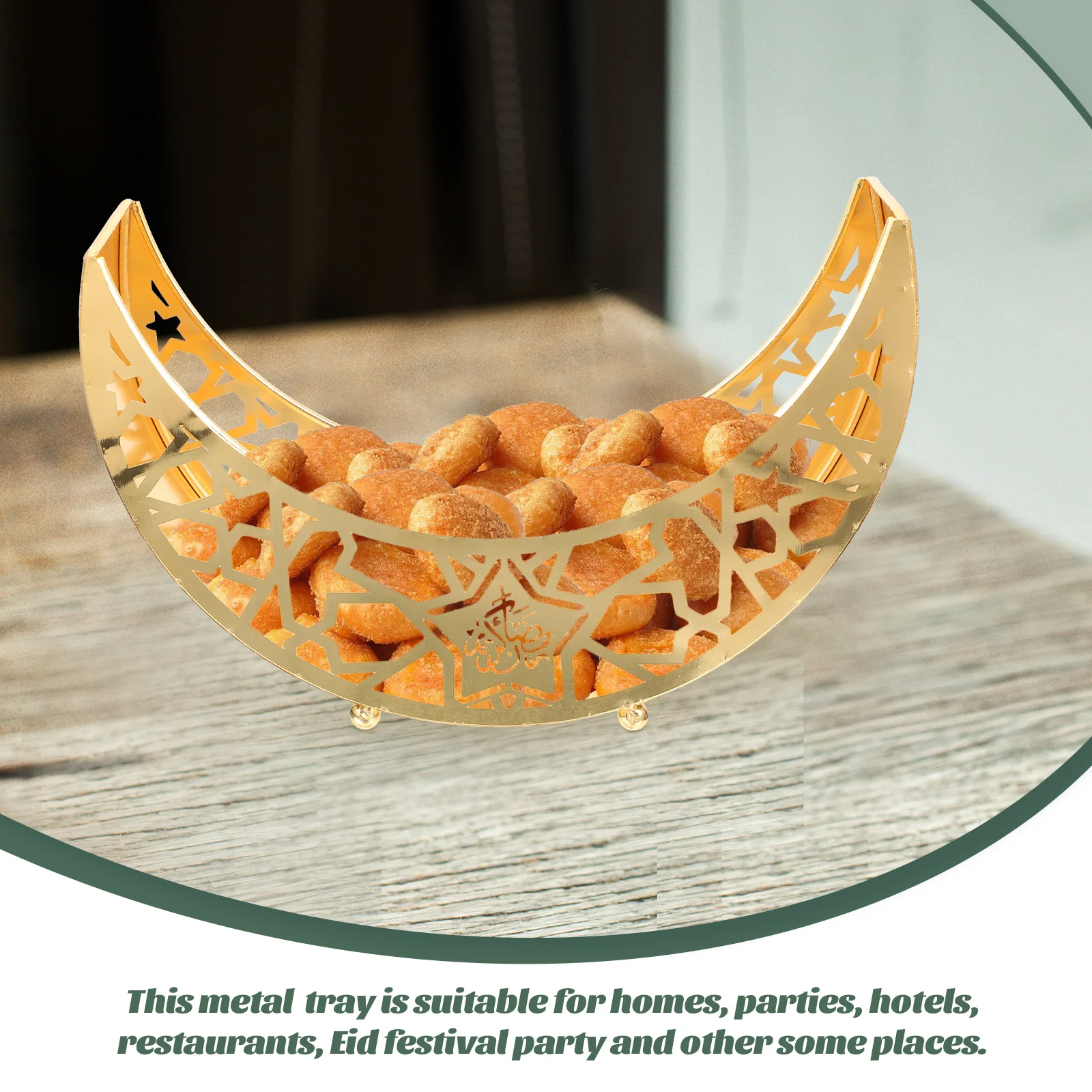 

Iron Hollow Out Small Trinket ganizer Dish Metal Jewelry Holder Dessert Tray For Eid Ramadan Elements Party Serving Creative