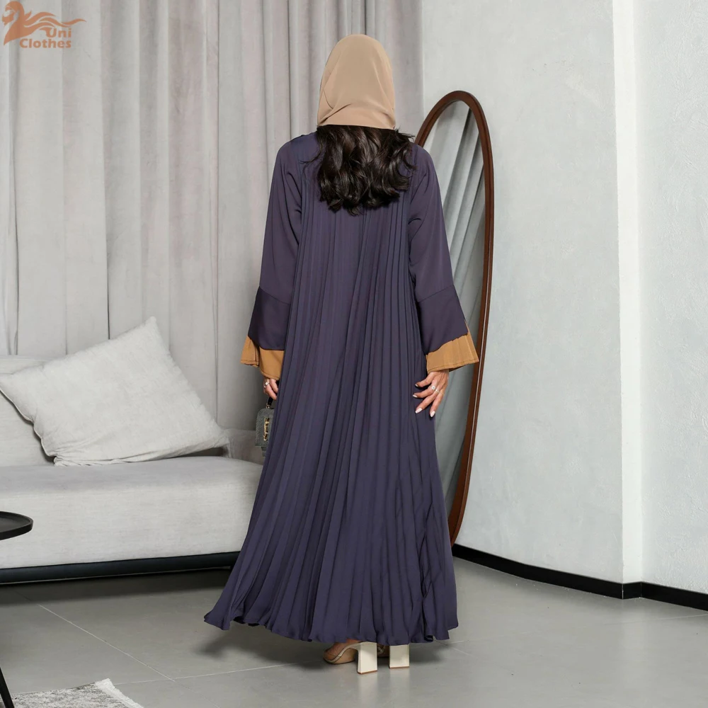Dubai Open Kimono Abayas Women Muslim Dress Lapel Neck Coat Cardigan Kaftan Jalabiya Caftan Musulman Femme Robe Islam Clothing