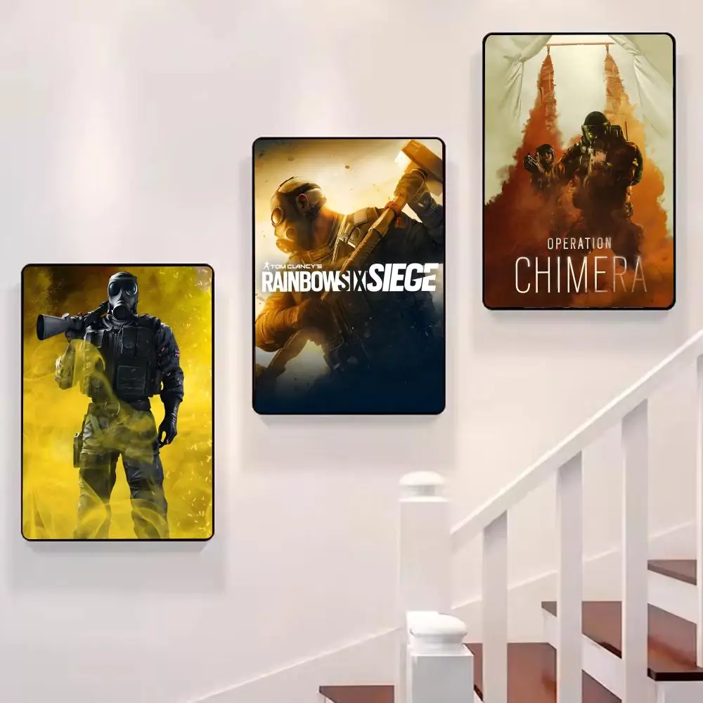 توم C-كلانسي قوس قزح ستة الحصار فيلم اللوحة الخط قماش المشارك: تجعد الحرة مقاوم للماء دائم جميع الفضاء جدار ديكور