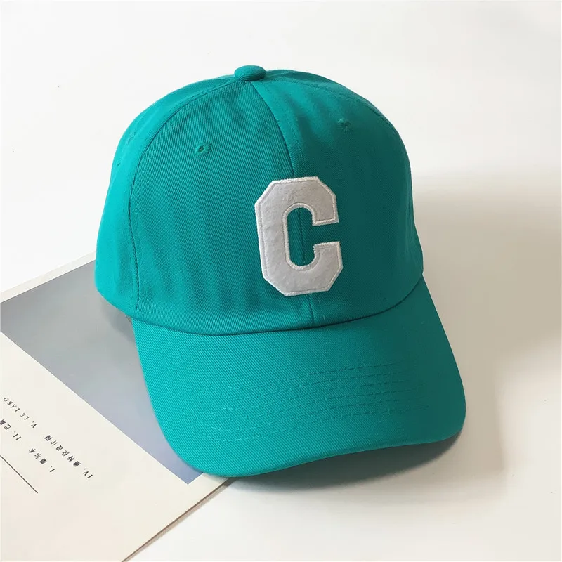 1 Stück Unisex-Baseballkappe mit C-Buchstaben-Stickerei, weiches Oberteil, verstellbare lässige Straßenkopfhüte, geeignet für den täglichen Gebrauch, Outdoor-Sportarten