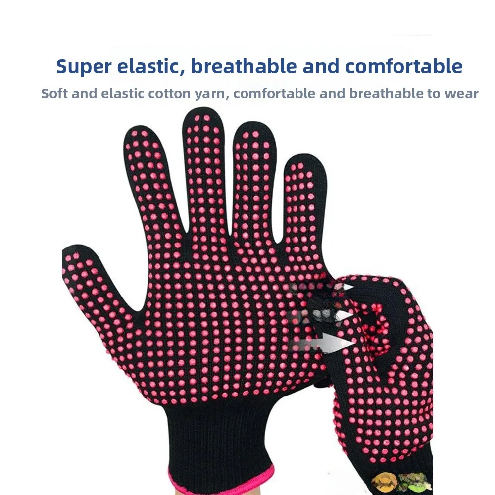 

Профессиональные перчатки для барбекю, устойчивые к брызгам масла, термостойкие, гибкие, с пятью пальцами, для защиты рук при приготовлении пищи на кухне