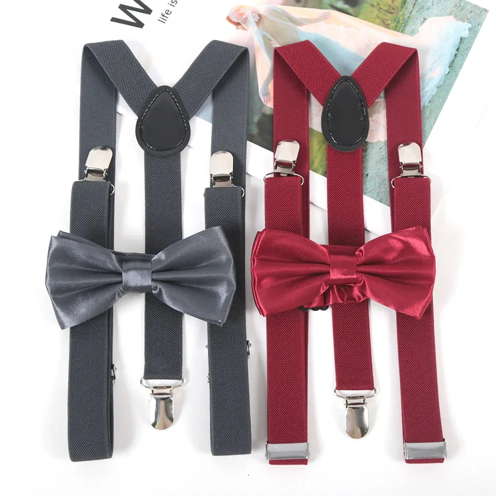 Suspenders Bowtie Sets For Men Pants Apparel Adult Suspender Man Shirt Dress Women Wedding Party Elastic Y-Back Suit Accessories