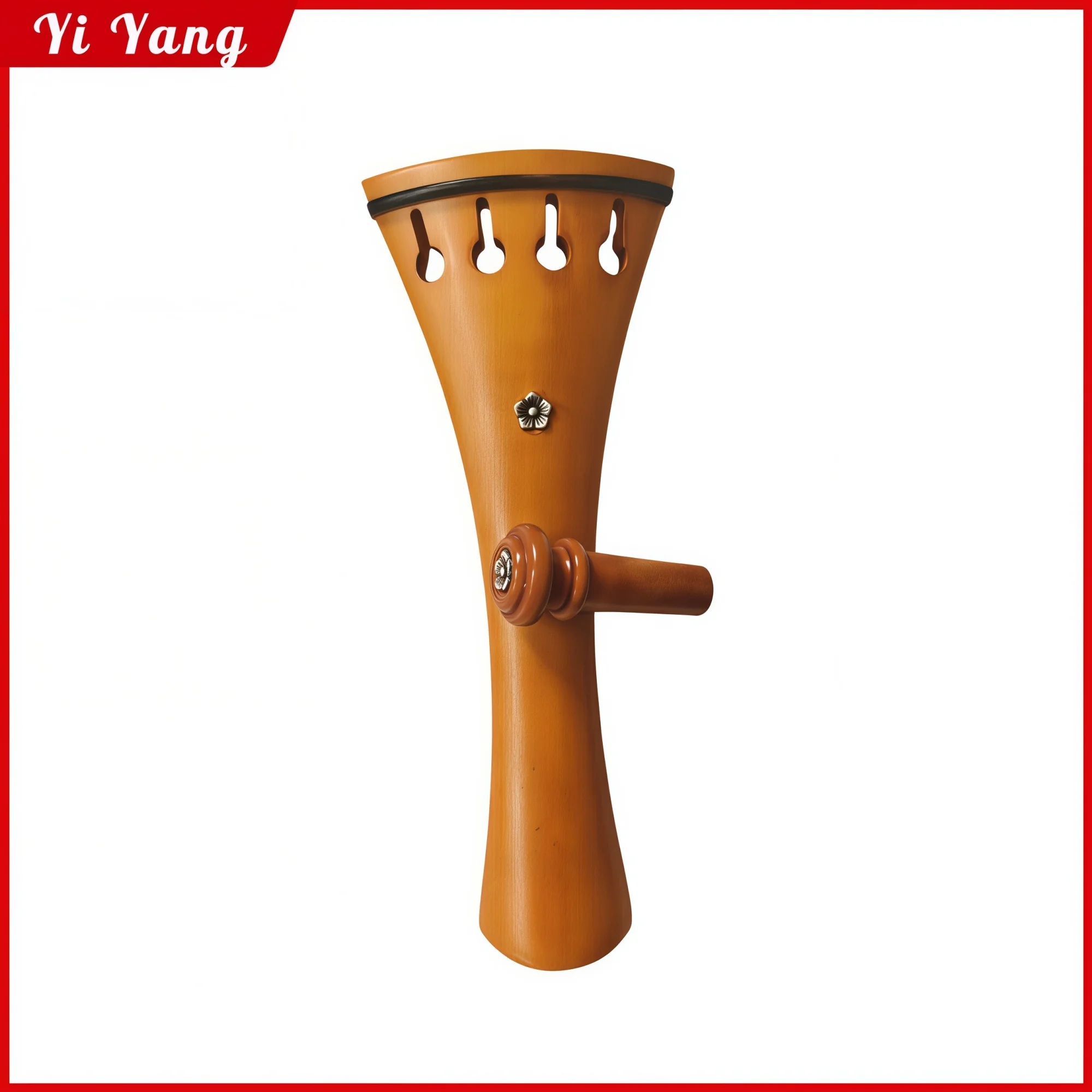 1 set boxwood 4/4 violin parts Inlaid silver flower chin rest pegs tailpiece end pin - view 4
