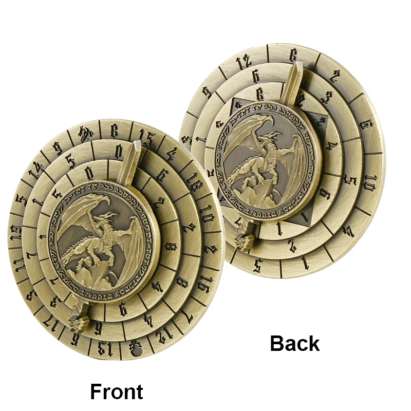 Spinner Dice 7-in-1Metal DND Dice Set Unique Dice Spinner Antique Rotate Metal D&D Dice for Dungeons and Dragons RPG Gaming Dice