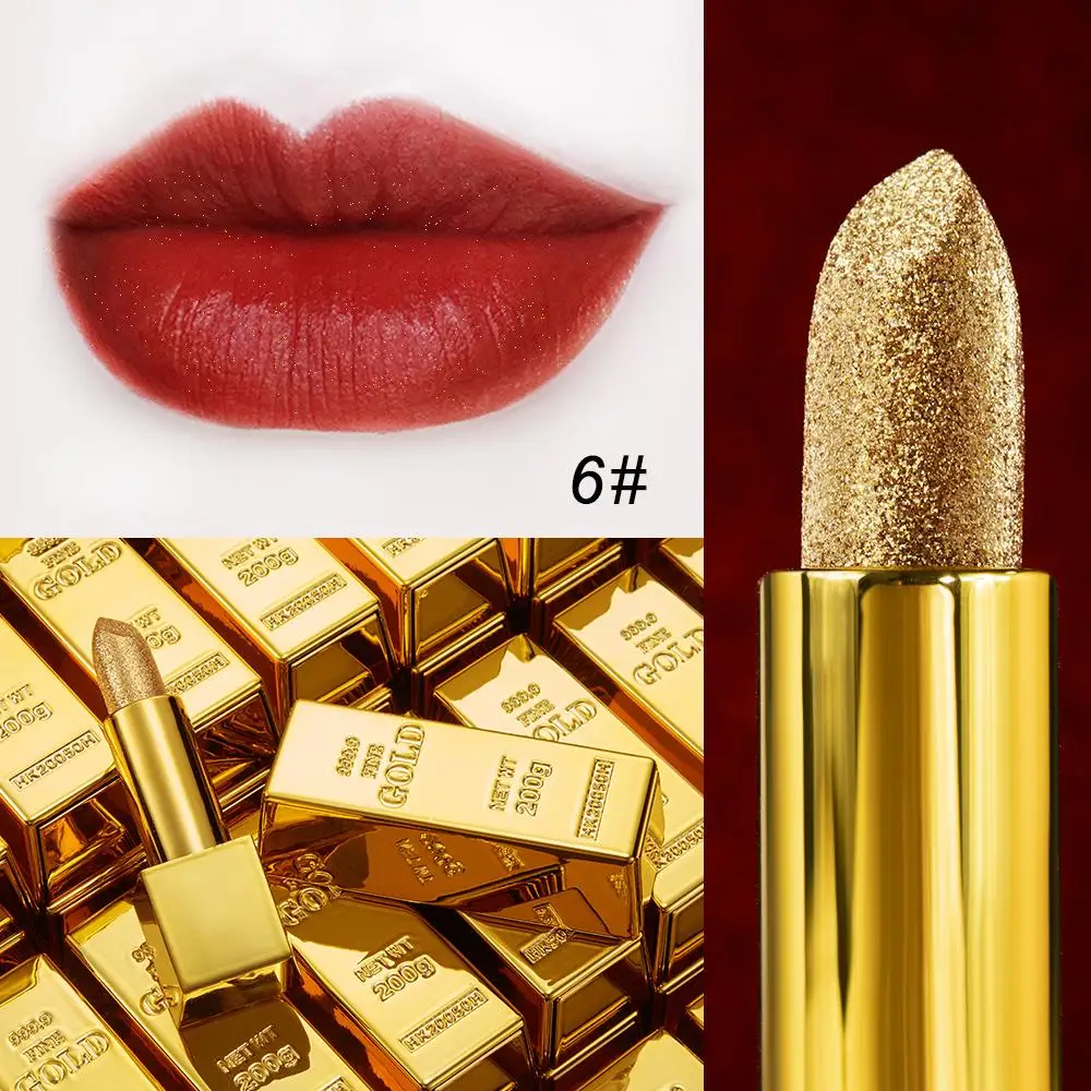 1/2/4PCS Glitter Lipstick Lips Makeup Velvet Matte Gold Lipstick Waterproof Long Lasting Sexy Vampire Lipsticks Lipgloss