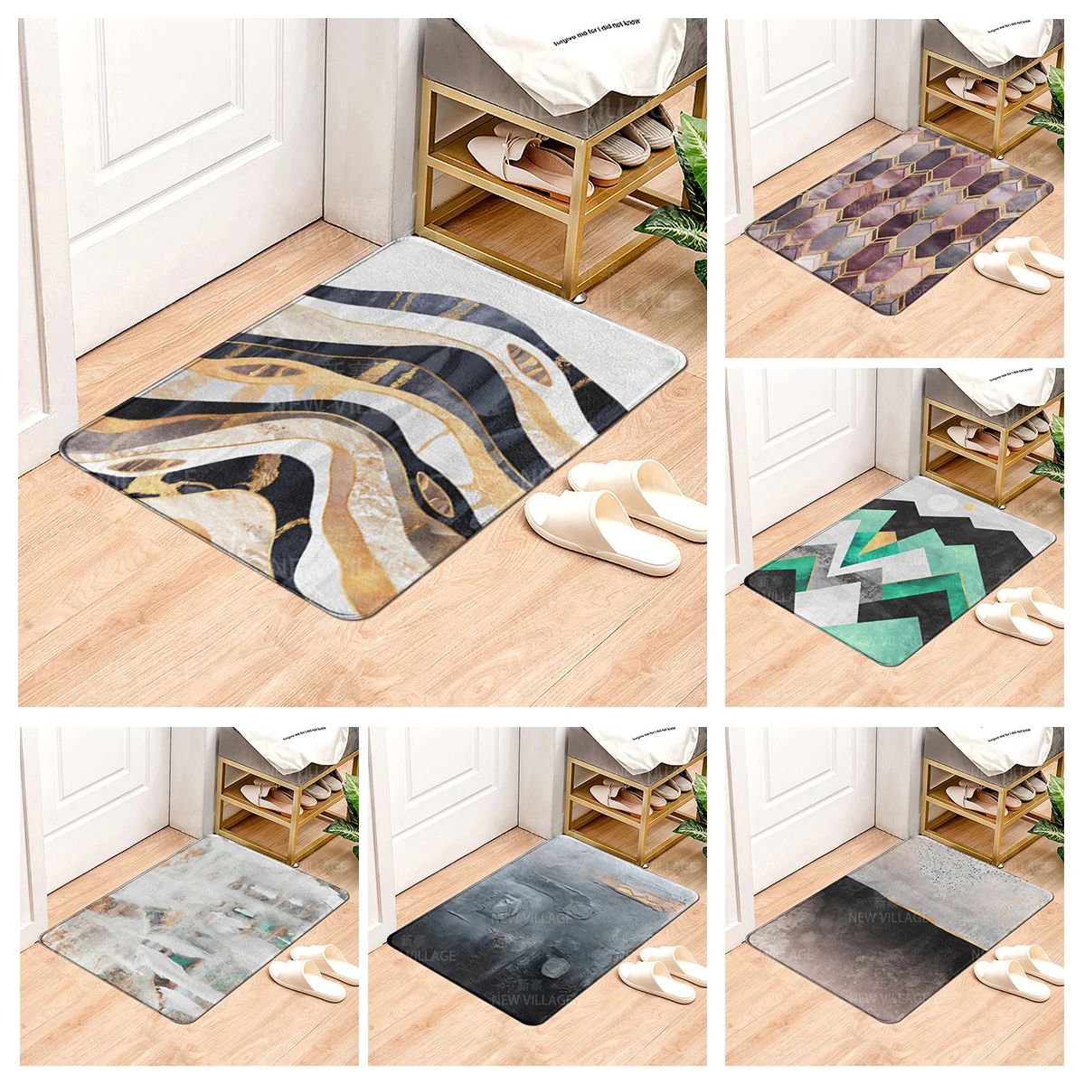 House entrance carpet Home door mat Modern Nordic style Room Bath mat Foot bathroom non-slip Kitchen water absorption rugs aaaa