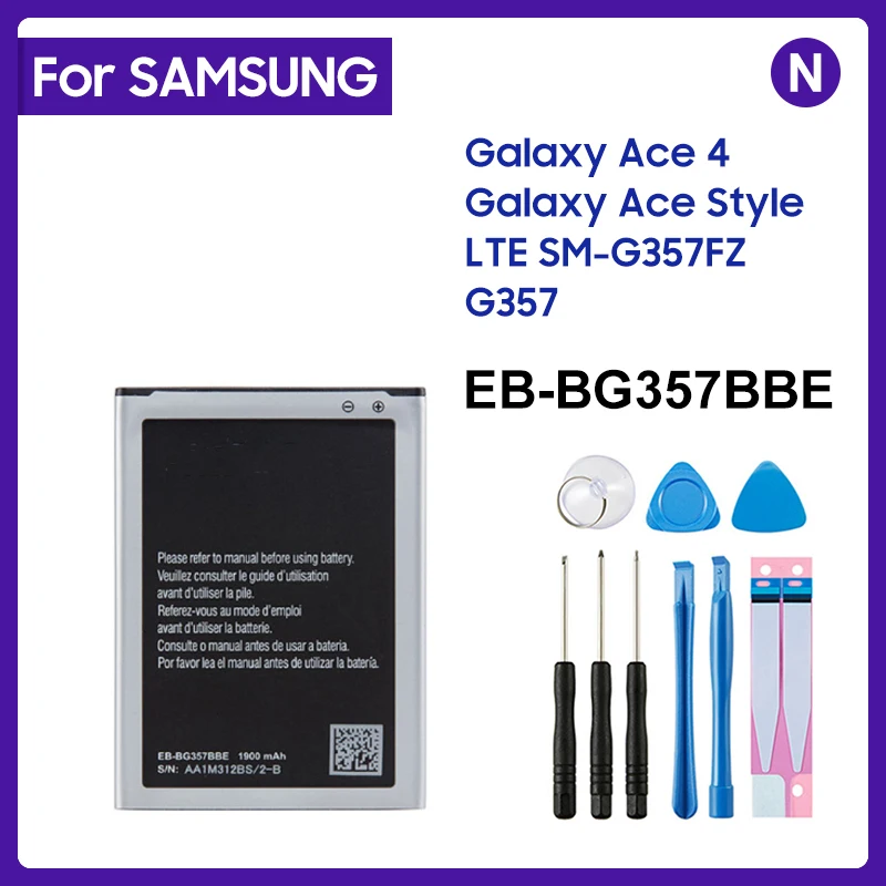 

Оригинальная батарея для Samsung GALAXY Ace Style LTE EB-BG357BBE G357, запасная батарея 1900 мАч, Оригинальная батарея