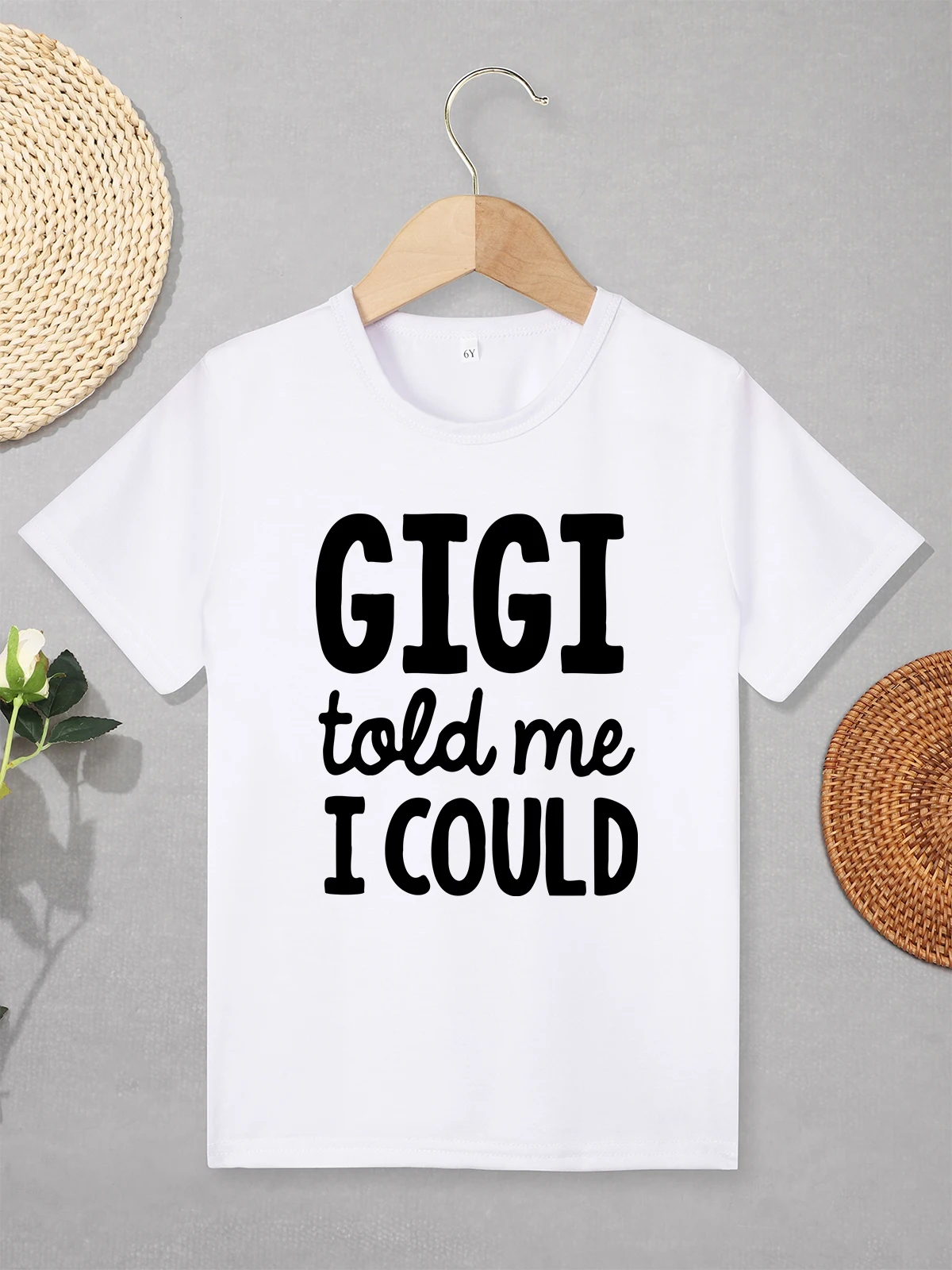 Gigi Told Me I Could Pattern Kids T Shirt Home Casual Summer Boys And Girls Short Sleeve T-shirt 2-7 Years Old Chilren Clothes