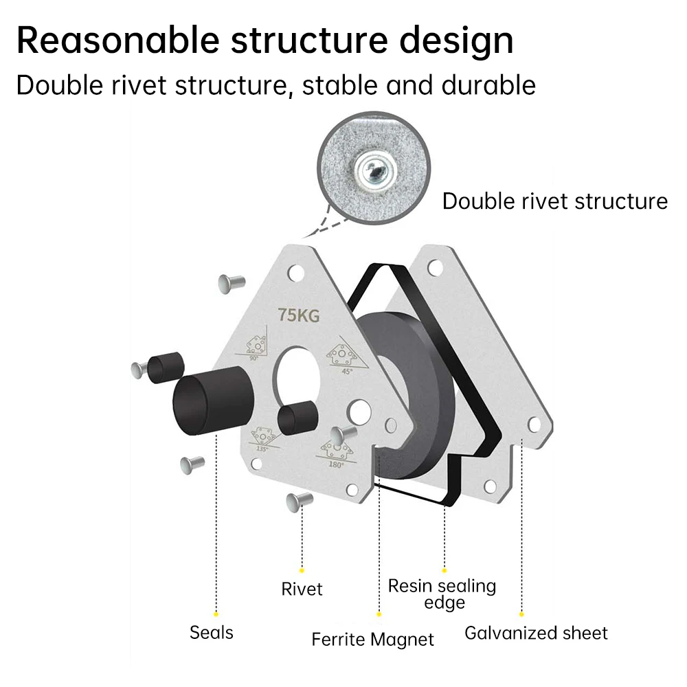 25/50/75Kg Strong Magnetic Welding Fastener 45/90/135/180 Degree Soldering Positioner Electric Welding Auxiliary Tools
