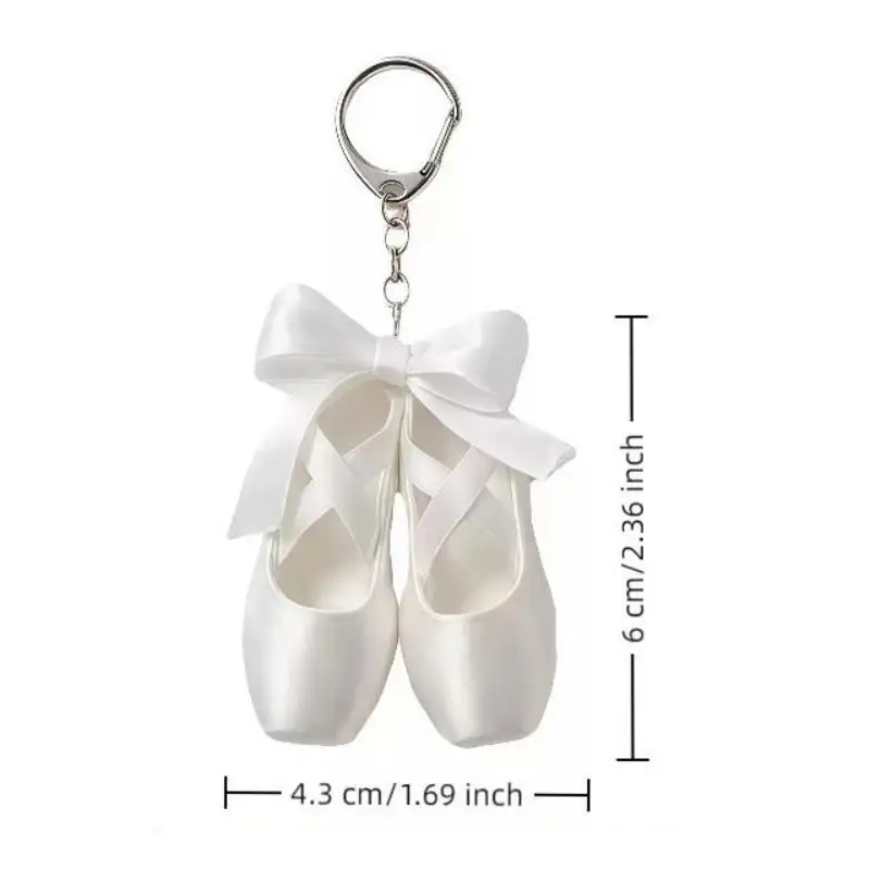 1 Stück niedlicher Taschenanhänger im Tanz-Design, modischer Ballettschuh-Schleifen-Schlüsselanhänger, hängendes Ornament, Schlüsselring-Anhänger, Geschenk für Tänzerinnen. – Detail 11