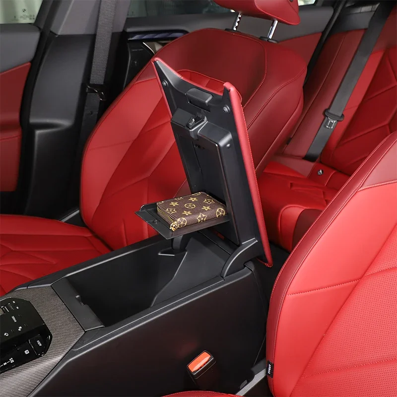 

Suetlcoity For BMW X3 G45 2025-2026 ABS Black Car Armrest Hidden Storage Box Organizer Interior Car Accessories