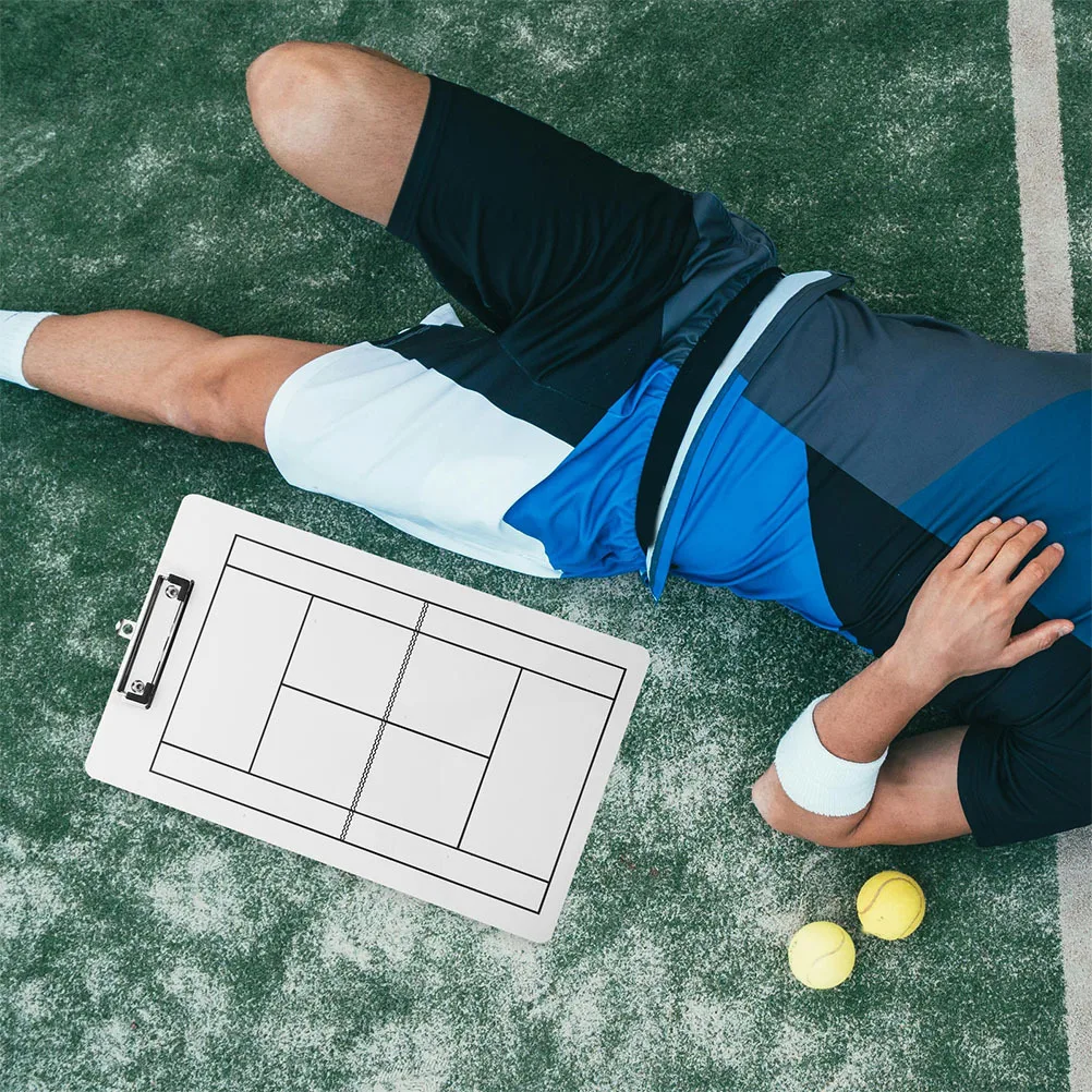 

2Pcs Tennis Dry Erase Coaching Clipboard Large Display Area for Illustrations Reusable Strategy Board for Court and Field Sports