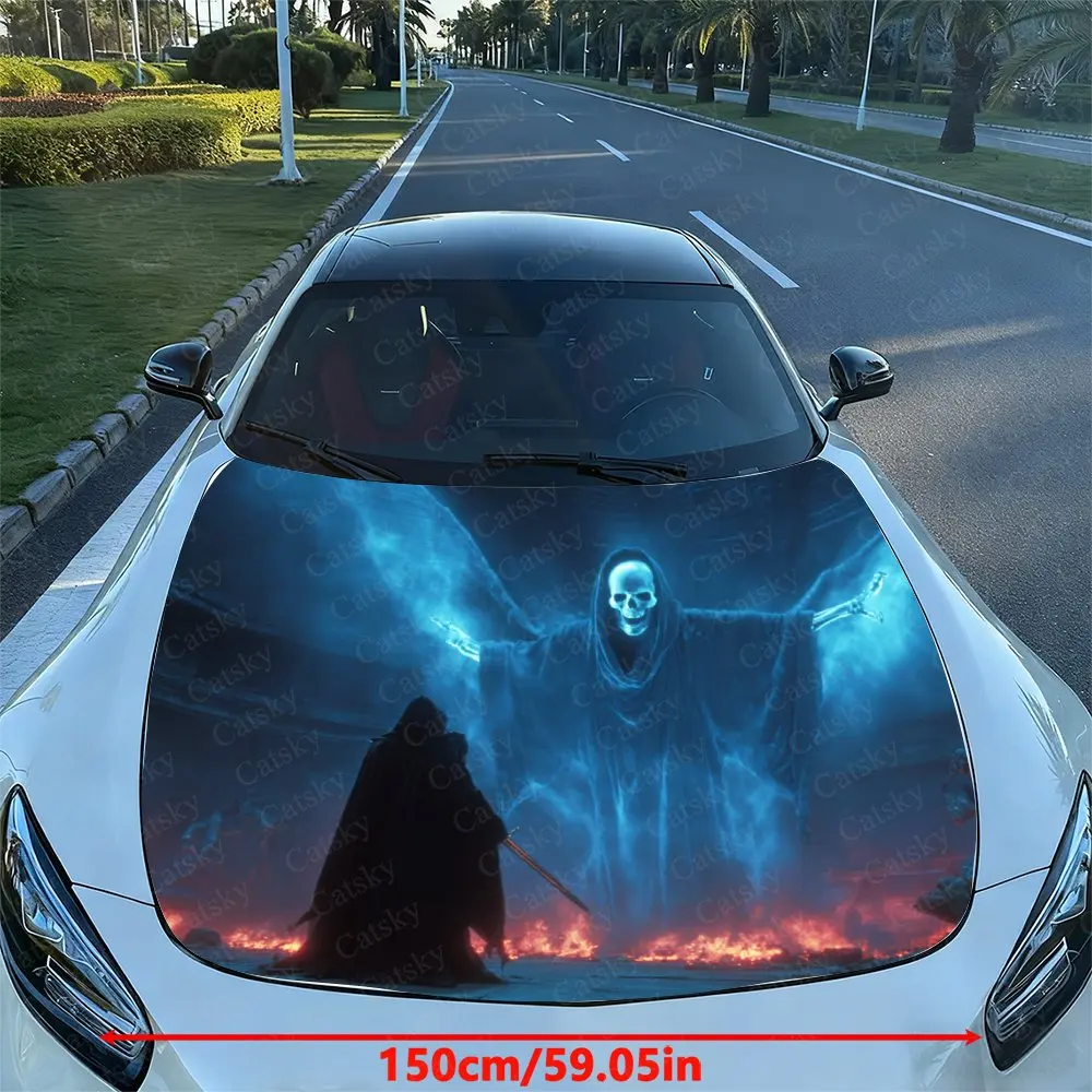 The Duel Between The Grim Reaper And The Swordsman Car Vinyl Wrap - Waterproof PVC Self
