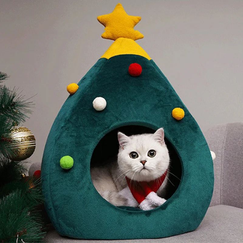 

Cat Dog Beds/Mats Winter Christmas Felt Pett Cat's Nest Indoor Pet Bed Puppy Cats House Felt Pets Catt Nest Pet Products