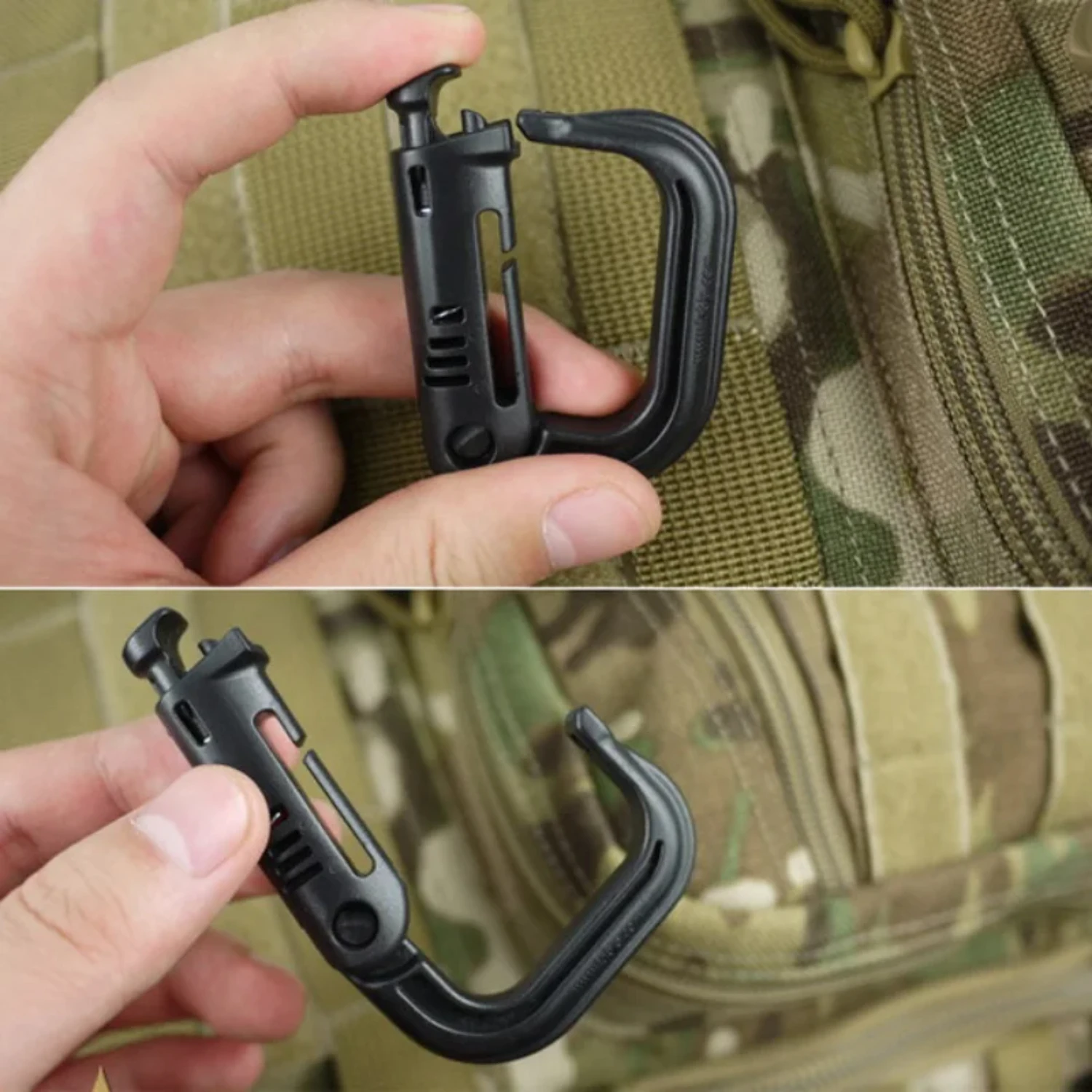 Enhanced Safety and Security - High-Quality Durable Grimlock Design Carabiner Clip with Snap Lock for Hiking, Camping, and Outdo