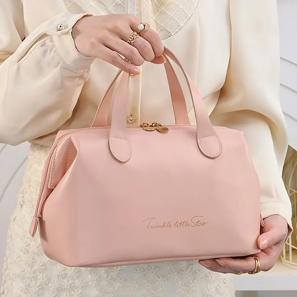 Con manico borsa per il trucco lussuosa borsa da toilette in stile PU INS borsa cosmetica da viaggio di grande capacità donna ragazze