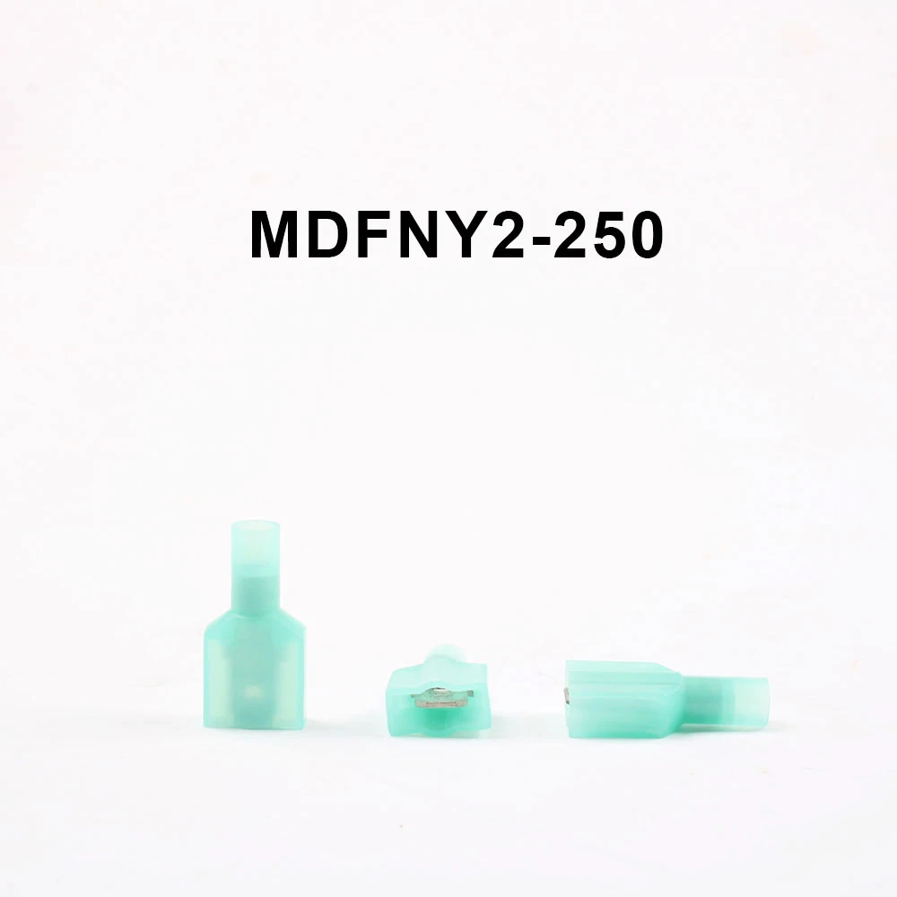 MDFNY1.25-250 MDFNY1-250 НЕЙЛОН латунь Мужской Изоляцией Лопата совместных Провода Соединительный Кабель 100 ШТ. 0.5-1.5mm2 22-16AWG MDFNY