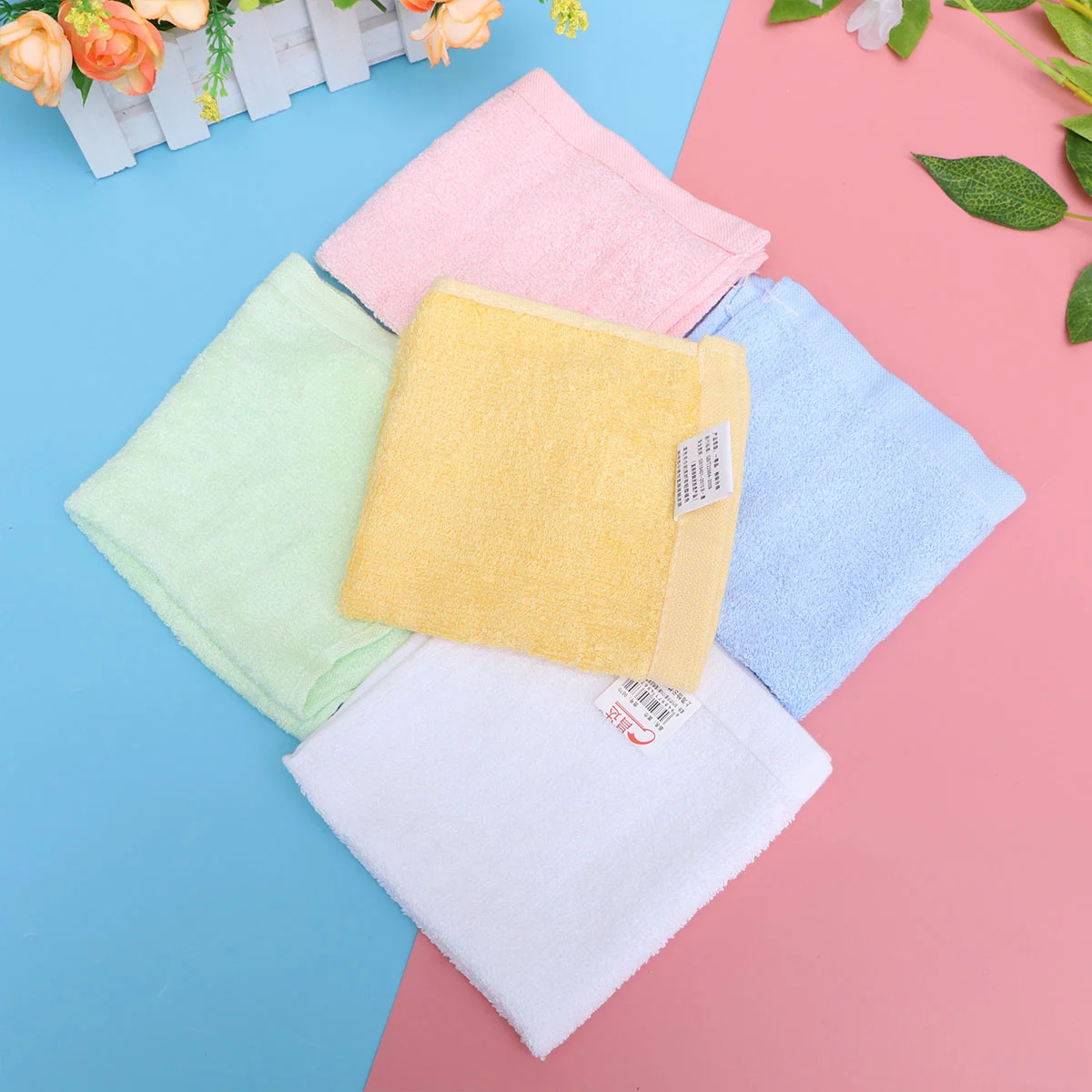 5 Pcs Bamboo Fiber Bib Baby Handkerchief Kids Towel Towels Washcloth Absorb Water