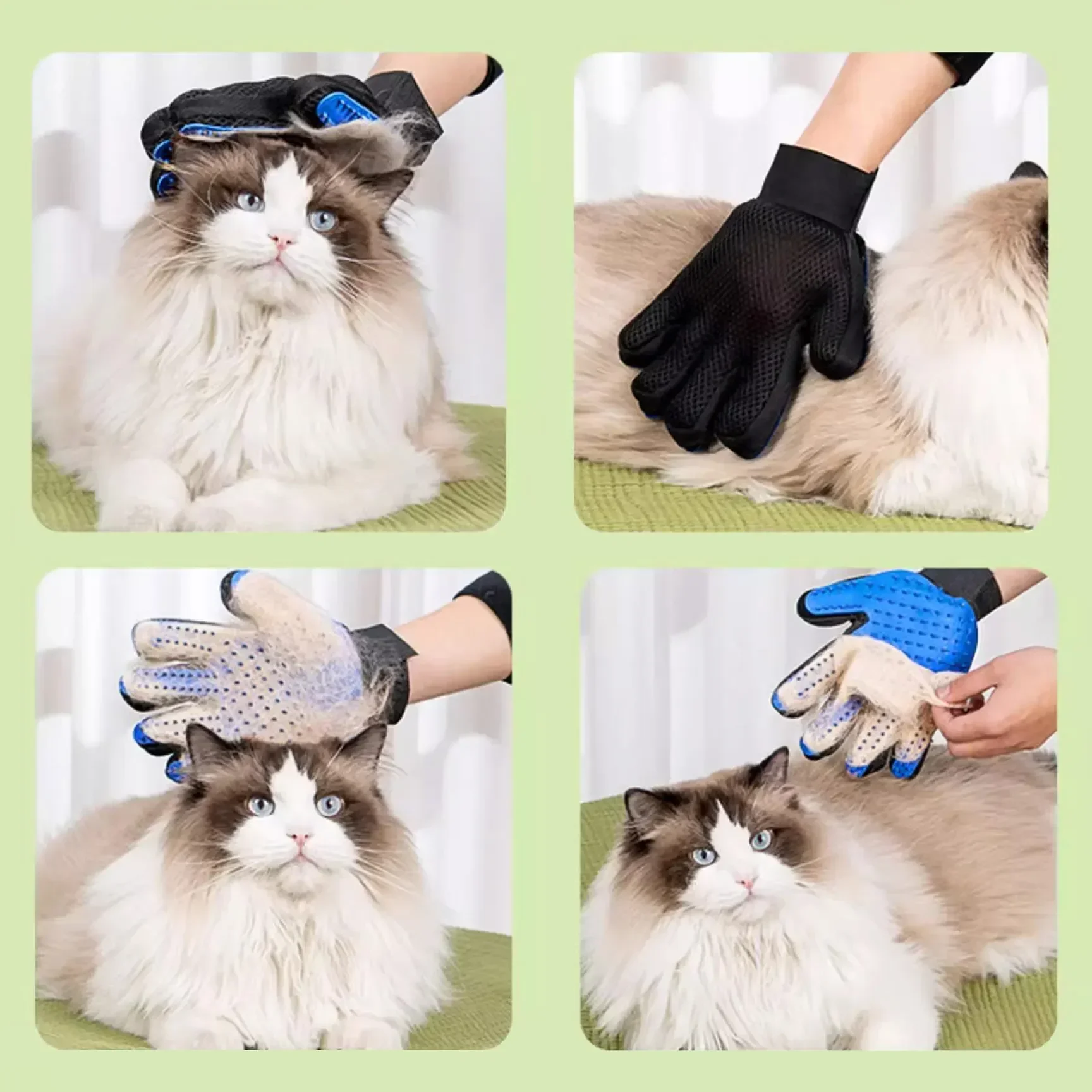 Pet Grooming Gloves Pets Hair Removal Brush Gloves Cats Dogs Horses Bath Brush Cleaning Massage Gloves Practical Pet Products