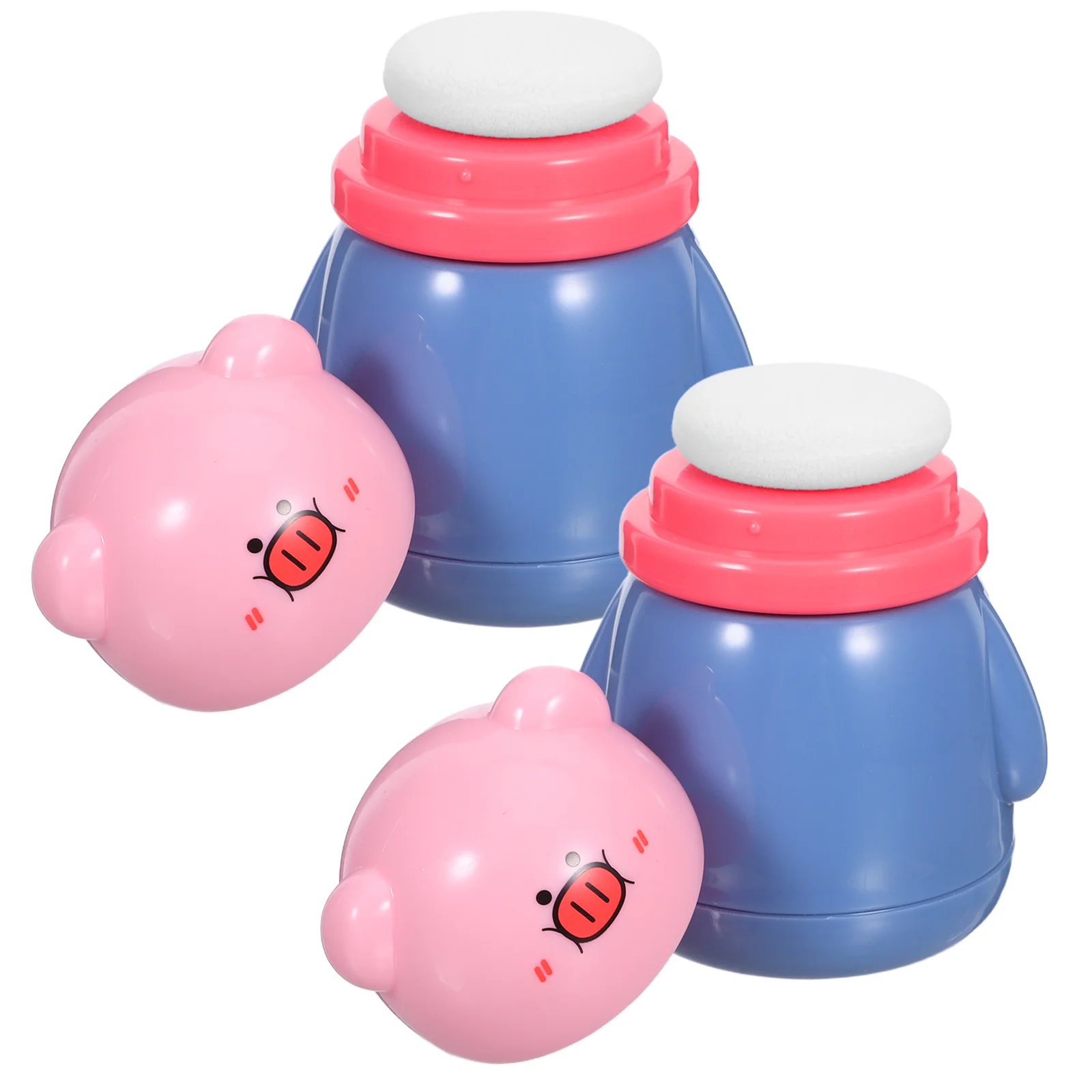 

2pcs Baby Box With Puff Body Powder Container For Travel Home Refillable Dusting Jar Portable Powder Holder Sensitive Skin Care