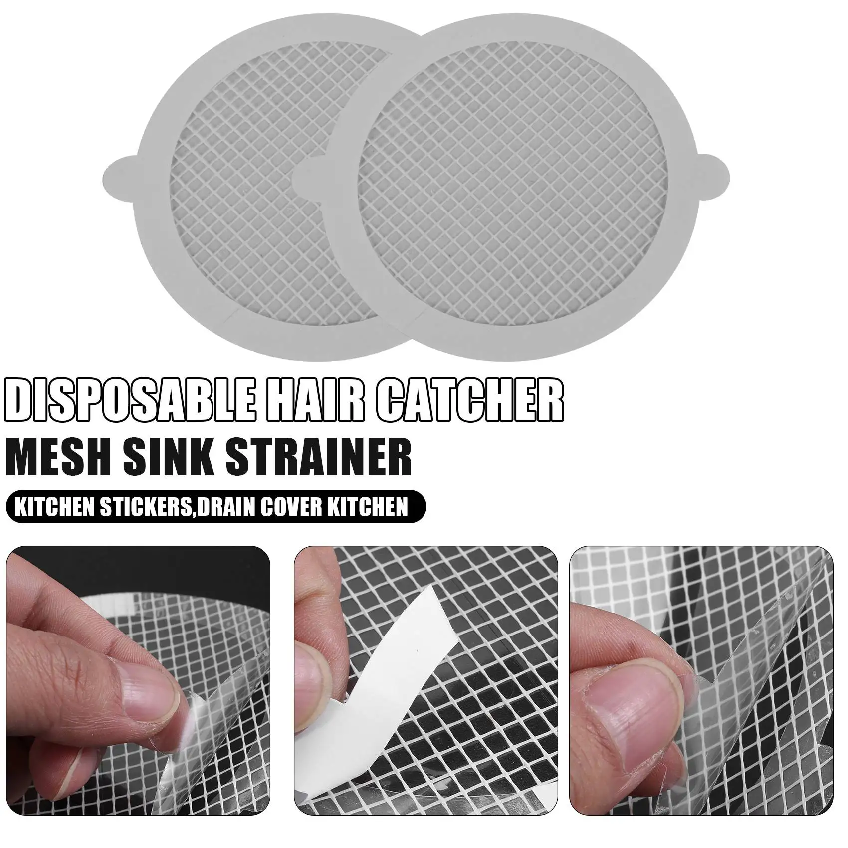 50 Pcs Disposable Shower Drain Hair Catcher Mesh Stickers, Anti Clogging Floor Sink Strainer, Shower Drain Dog Hair